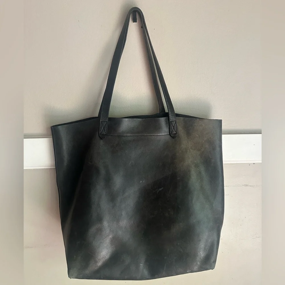 Madewell Black Leather Tote Shoulder Bag